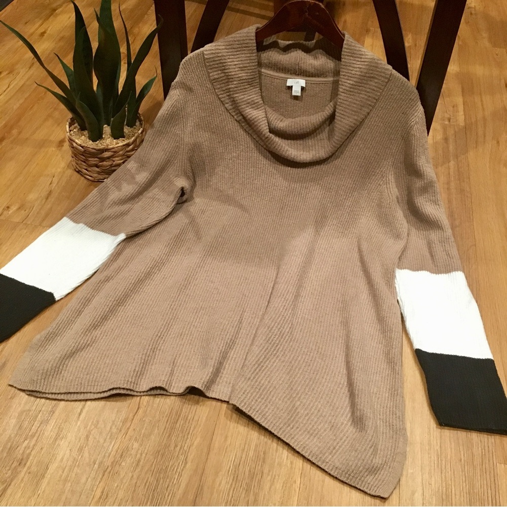 J. Jill Cowl Neck Colorblock Sweater Size Large